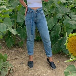 Bershka mom jeans fold over waist